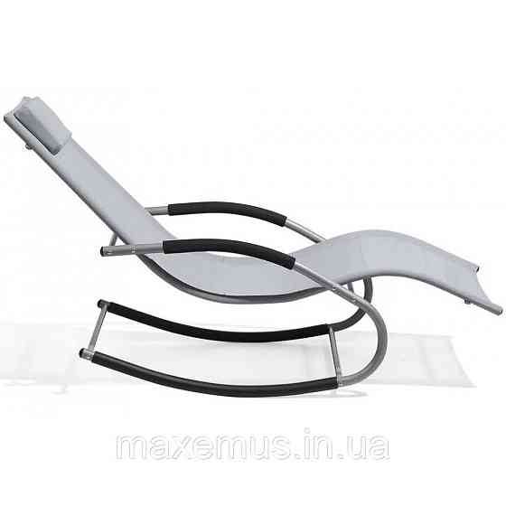 Шезлонг-качалка Bonro BG01 садовый лежак для отдыха серый Мостиска