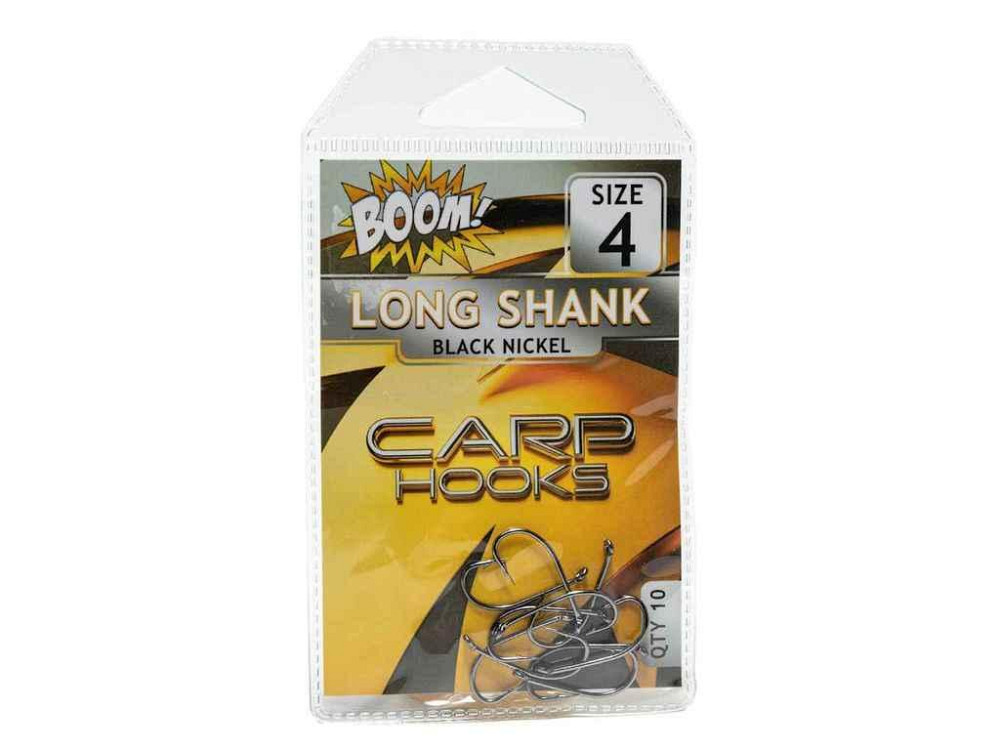 Гачок для мирної риби Long Shank №4 (10 шт/уп) (Black Nickel) ТМ BOOM Київ - фото 2