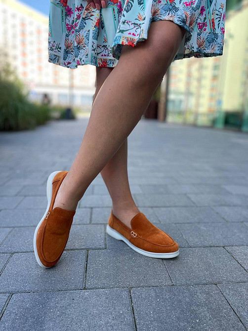 Лоферы женские KATI SHOES оранжевые натуральная замша демисезонные размер 35-40 (141) Коломия - фото 4