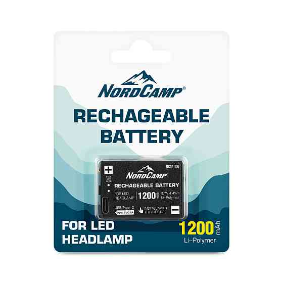 Акумулятор Nord Camp Li-ion 1200mAh Type C для налобных фонарей Львов