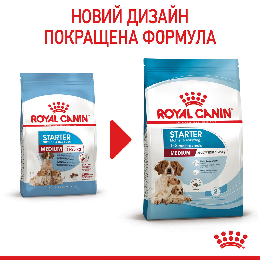 Корм для щенков средних пород ROYAL CANIN MEDIUM STARTER 1.0 кг Киев - изображение 2