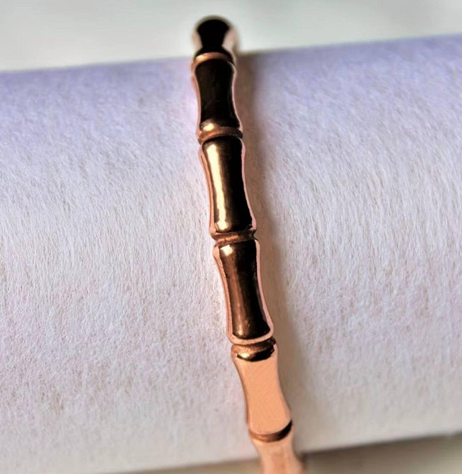 Браслет мідний жорсткий відкритий, мінімалістичний браслет з міді 99.9%, регульований, жіночий аксесуар Київ - фото 4