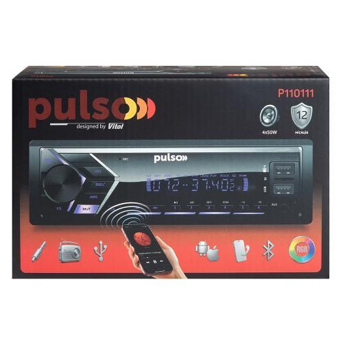Автомагнитола Pulso-110111 с RGB подсветкой, USB, FM тюнером, RCA выходом, LCD дисплеем и Bluetooth управлением, 4x50 Вт Харьков - изображение 5