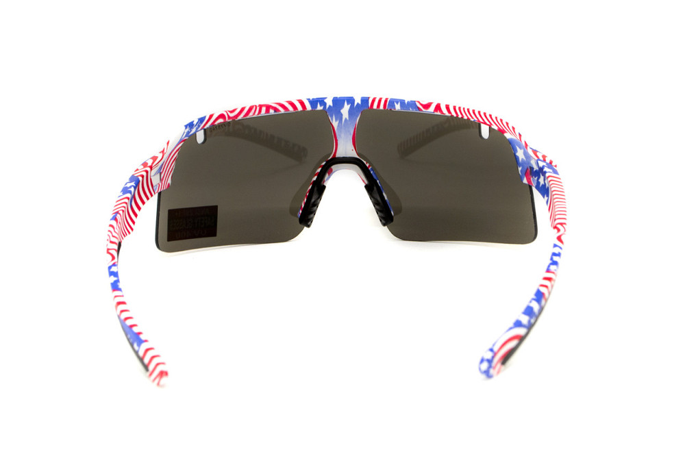 Окуляри захисні Global Vision Holeshot USA Flag (gray), сірі в оправі прапор США Запоріжжя - фото 8