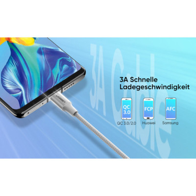 Дата кабель USB 2.0 AM to USB-C 0.5m 3A US288 white Ugreen (60130) Вінниця - фото 8