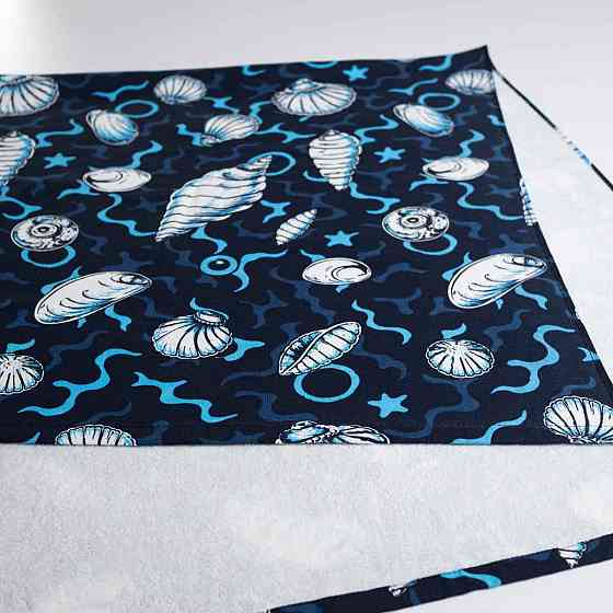 Пляжний рушник великий тонкий махровий з принтом GM Textile 70х150 см 300 г/м2 (Синій) Суми