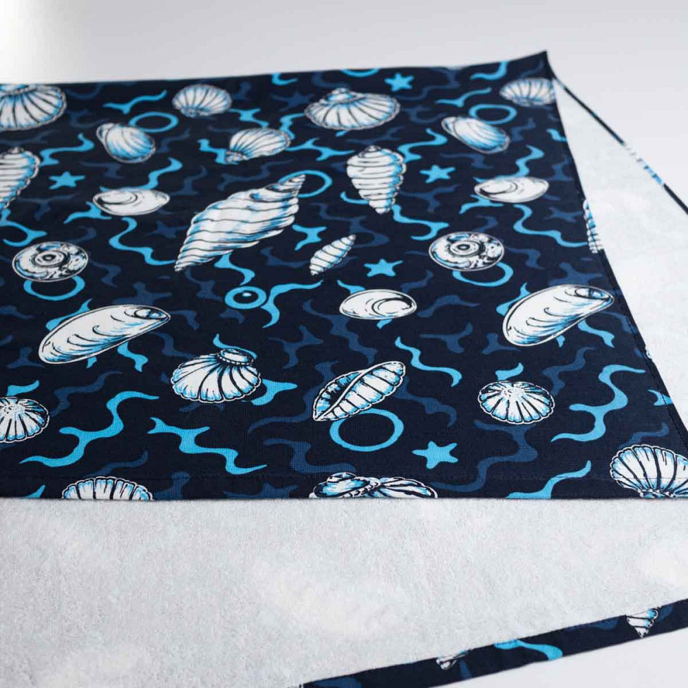Пляжний рушник великий тонкий махровий з принтом GM Textile 70х150 см 300 г/м2 (Синій) Суми - фото 5