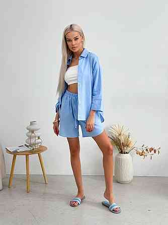 Костюм жіночий літній льон Блакитний 48/52 Харків