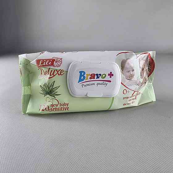 Серветки вологі 120 шт.з клапан "Bravo Lili" алое (1 пачка) Харків