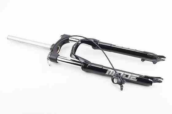 Вилка 26" амортизаційна, без різьби 1-1/8" (28,6мм), шток 255мм, з ходом 100мм, Disk-brake, пружинно-оливна, виносний Lockout, чорна N780 Київ