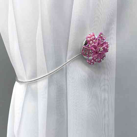 Магніти для штор та гардин "Flowers" набір 2 шт Рожевий (81-230) Київ