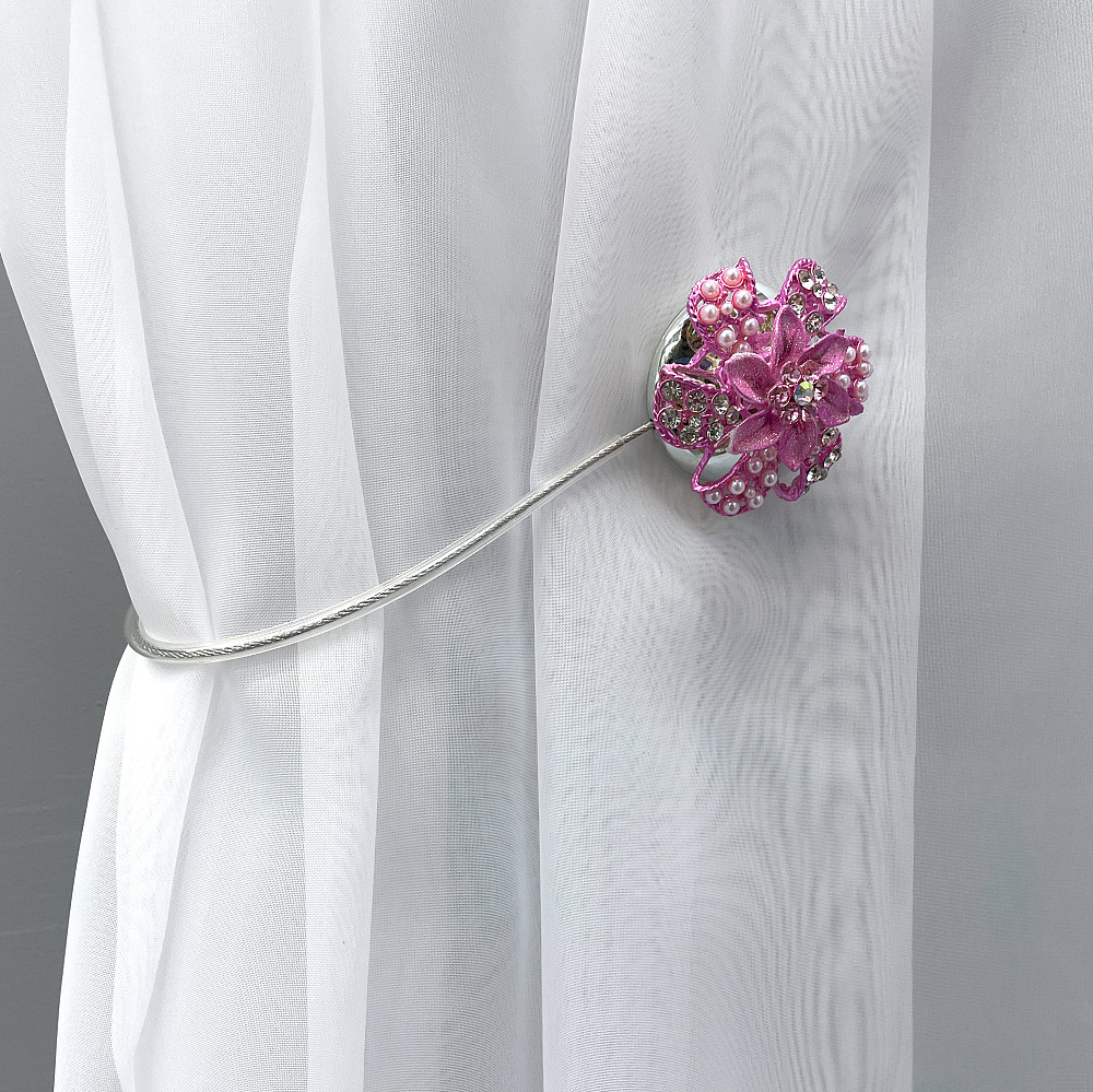 Магніти для штор та гардин "Flowers" набір 2 шт Рожевий (81-230) Київ - фото 3