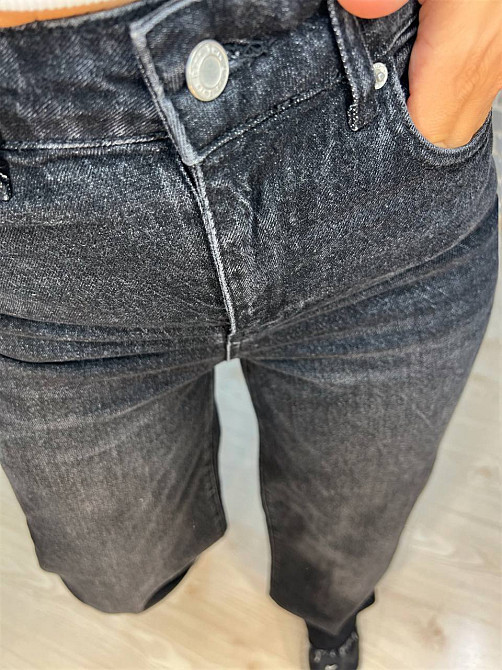 Джинсы женские Twin 1265 Straight fit палаццо широкие от бедра стрейчевые, черный, 36, 36, 79 см, 10 Одесса - изображение 10