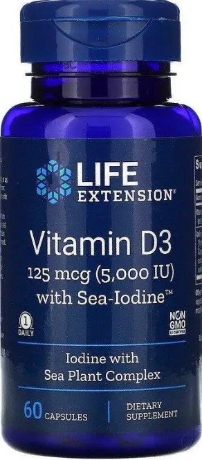 Витамин Д3 Life Extension Vitamin D3 5000 МЕ 125 мкг 60 капс Киев - изображение 3