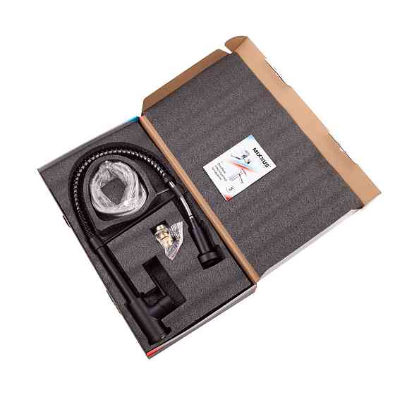 Кухонний змішувач з пружинним виливом Mixxus Premium SPRING 017 BLACK (MI6951) Харків