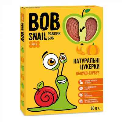 Цукерка Bob Snail Равлик Боб Яблучно-Гарбуз 60 г (4820162520200) Вінниця