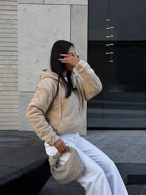 Женская теплая повседневная худи с молнией флис + Тедди 46/48 Одесса - изображение 2