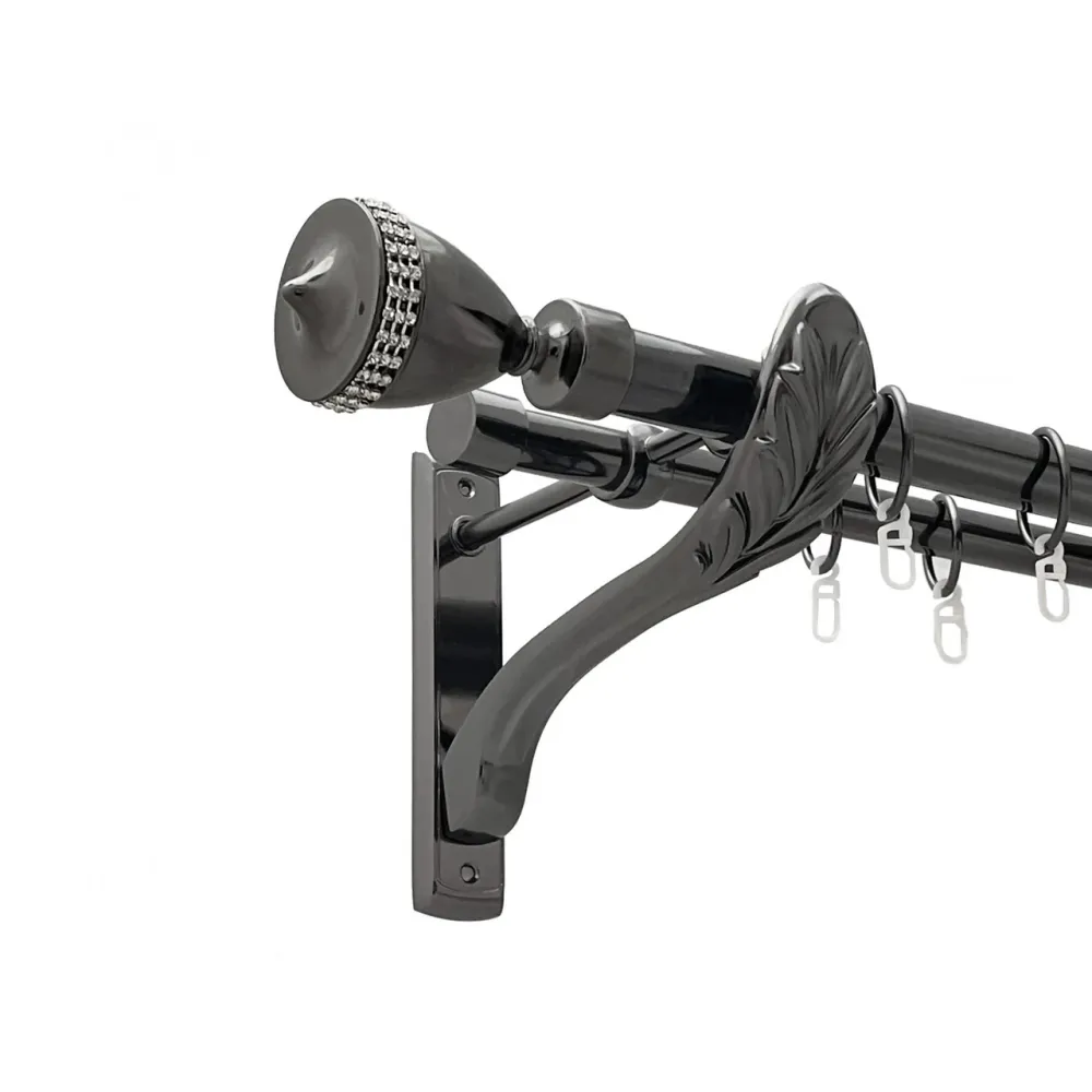 Карниз Orvit Етернія металевий дворядний ретро гладка труба кільце металеве Онікс 25\19 мм 160 см (00-00021491) Львів - фото 1