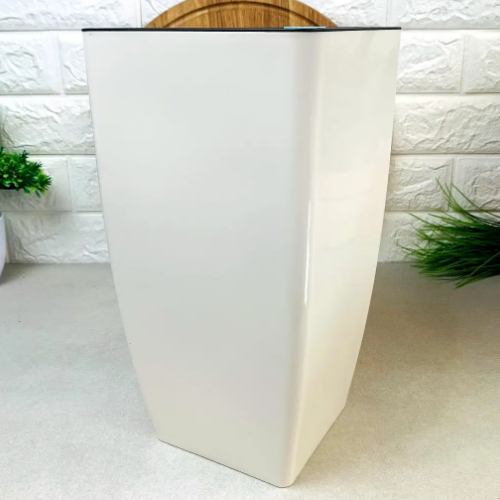 Вазон Квадро 16*16*30см біла троянда Алеана Житомир