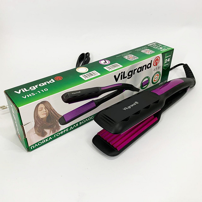 Выпрямитель для волос паровой ViLgrand, Гофре плойка утюжок для волос Укладка выпрямление EU-58 Львов - изображение 3