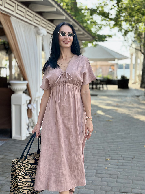 Длинное муслиновое платье 