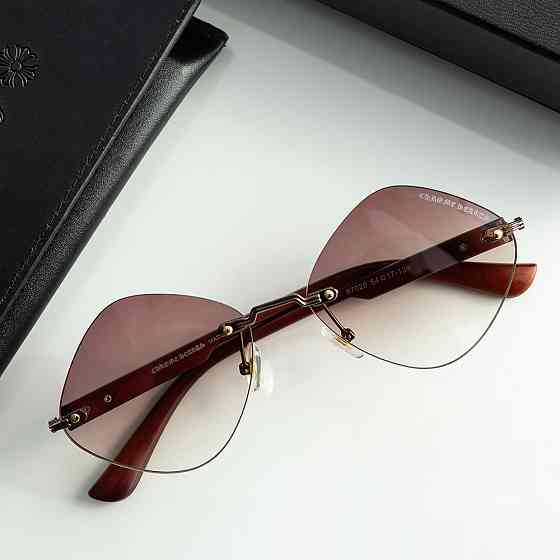 Женские брендовые безоправные очки Chrome Hearts (20870) brown Киев