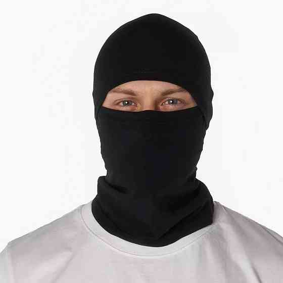 Зимова балаклава-баф на флісі, Чорна / Тактична балаклава утеплена / Балаклава флісова Київ