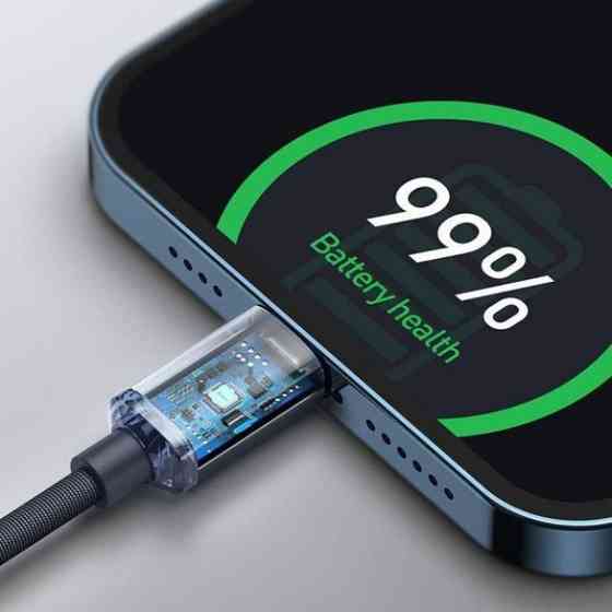 Кабель Baseus Crystal Shine PD 20W USB-C to Lightning CAJY000201 (Сірий, 1.2м) Николаев