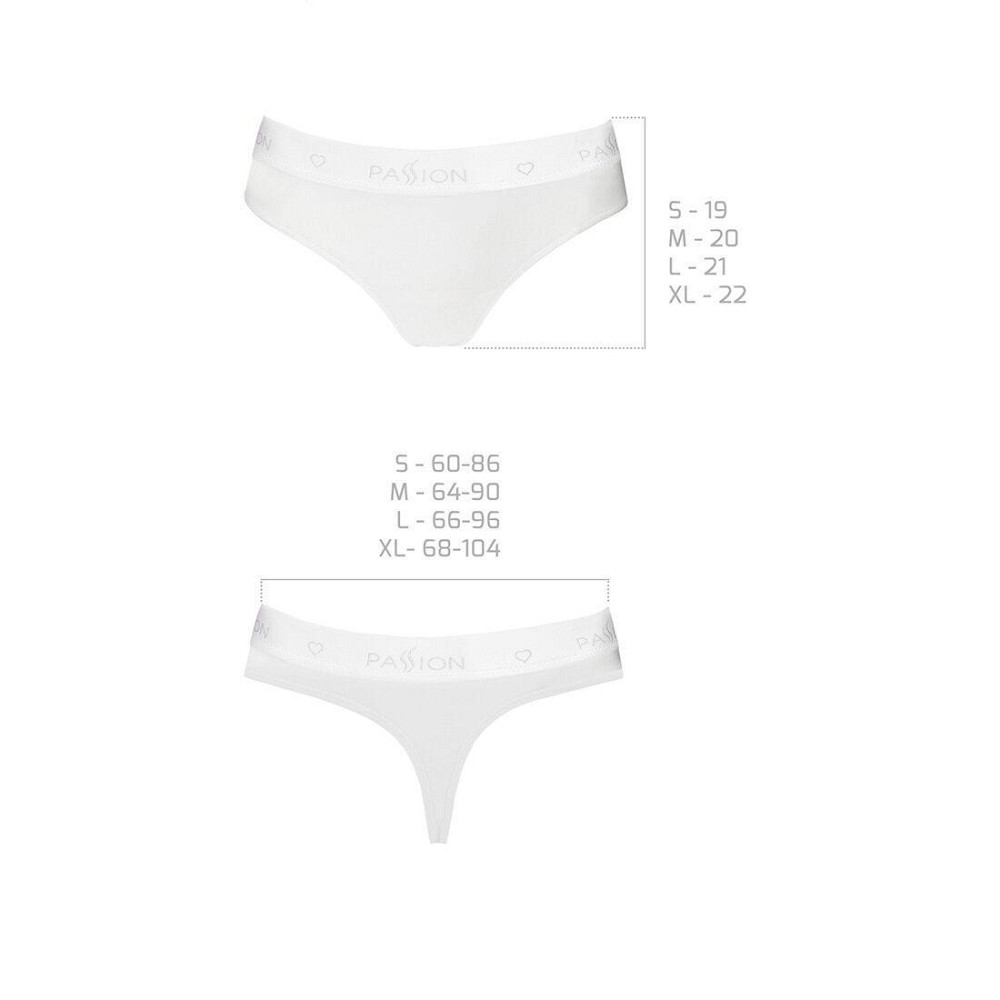 Трусики-бразилиана из хлопка Passion PS005 PANTIES M, white Sex Aura Киев - изображение 6