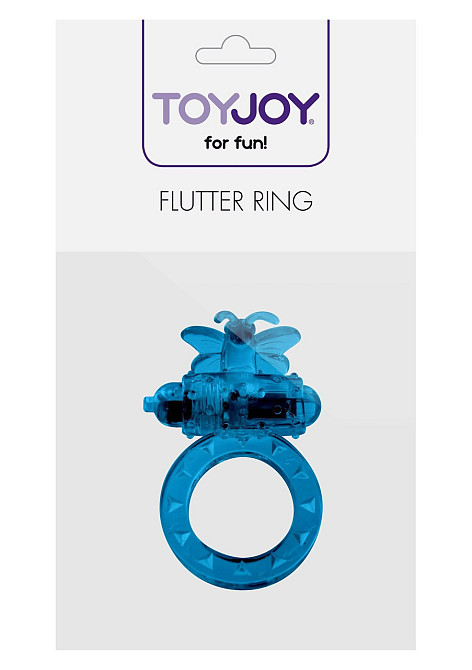Эрекционное кольцо с бабочкой Toy Joy, с вибропулей, синее, 4.5 см Sex Aura Киев - изображение 3