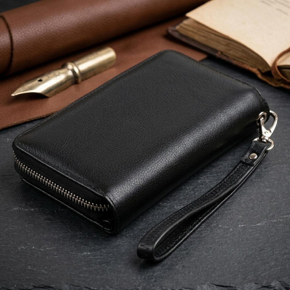 Кошелек из кожи на защелке ST Leather 19339 Черный Киев - изображение 14