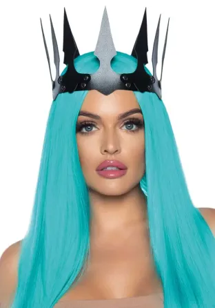 Корона злої королеви Leg Avenue Faux leather spiked crown, штучна шкіра, заклепки Львів