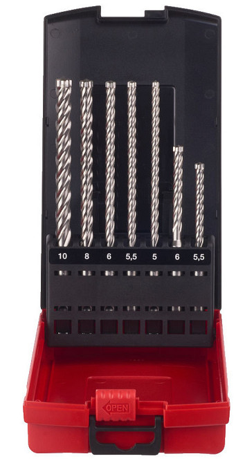 Набор буров MX4 SDS+ (5.5 / 6 x 115 мм, 5 / 5.5 / 6 / 8 / 10 x 165 мм) (1 шт) Одесса - изображение 1