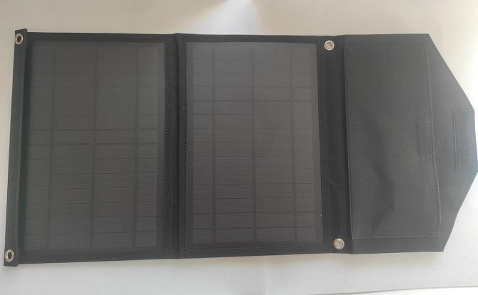 Складное солнечное зарядное устройство Solar panel 14W 2xUSB выход Солнечная панель (Черный) Винница - изображение 1