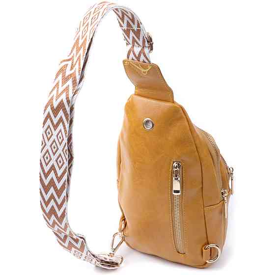 Яскрава жіноча сумка з однією лямкою через плече з гладкої екошкіри Жовтий (Vintage) Київ