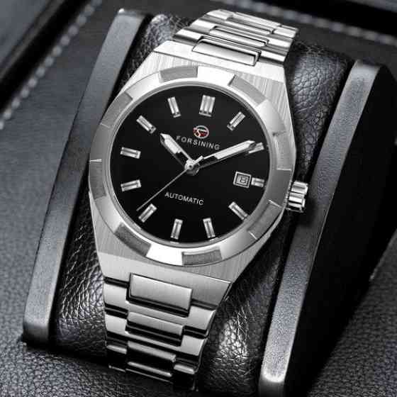 Чоловічий механічний наручний годинник Forsining Temp (Сріблястий) Київ