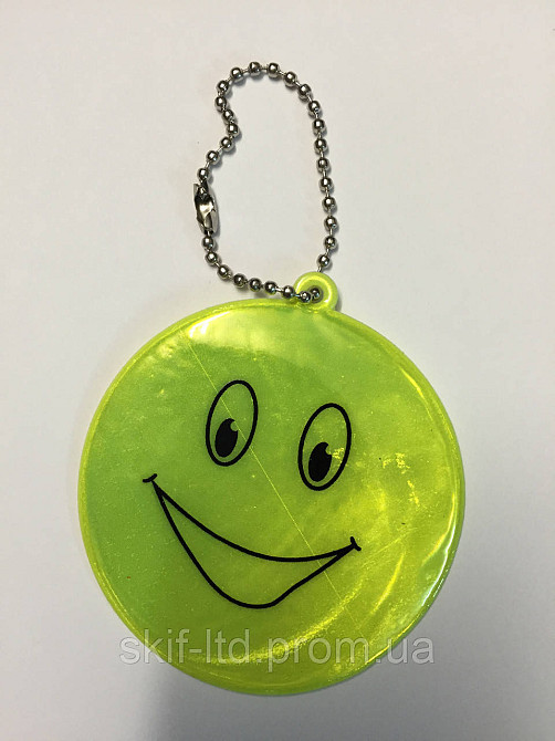 Флікера-світловідбивач "Смайл" круглий лимонний Київ - фото 1