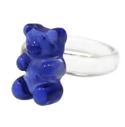 Кольцо с мишкой синее - окружность 4,5см (не регулируется), пластик Киев