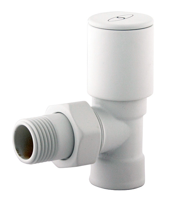 Кран вентильний кутовий з американкою SOLOMON 1/2″ WHITE 1845 Київ - фото 1
