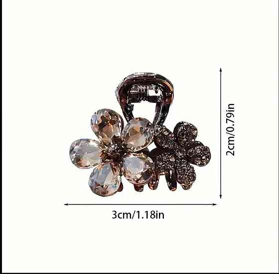 Мини крабики для волос с кристаллами, 2 шт Киев