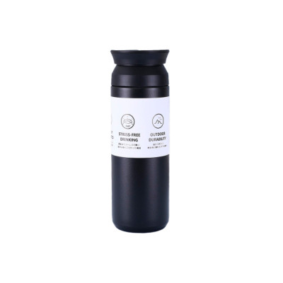 Термос Merlion Travel Tumbler 350 мл, подвійна кришка з ручкою, чорний (SUS304-350Black) Вінниця - фото 1