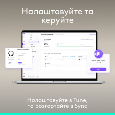 Наушники Logitech Zone Wired 2 for Business USB Graphite (981-001615) Вінниця - фото 3