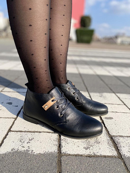 Черевики жіночі YDG чорні натуральна шкіра висота 10 см розмір 37 (1255) Коломия - фото 8