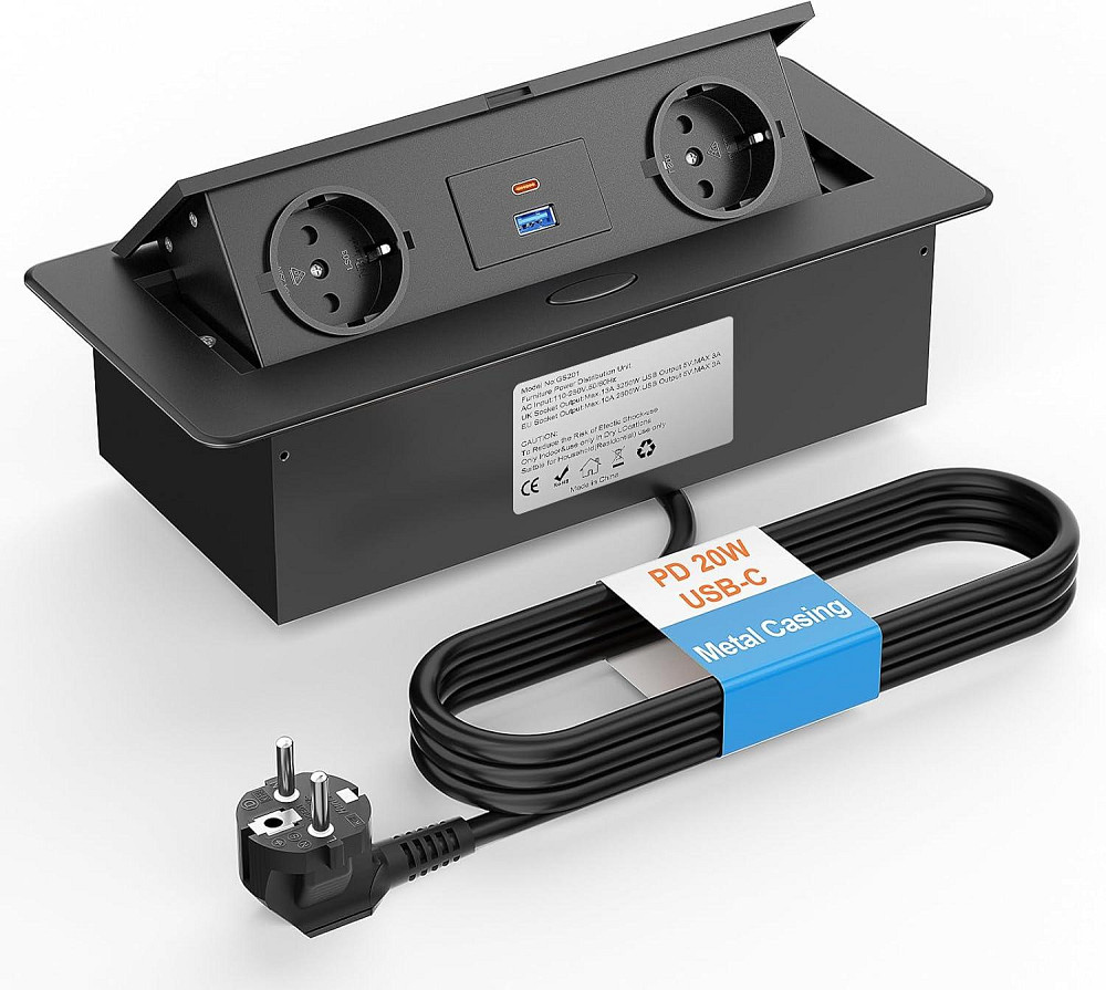 Вбудована подвійна розетка з Type-C GS201 Луцк - изображение 2