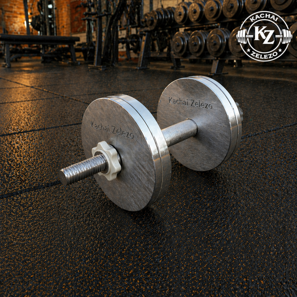 Гантелі набірні 2 по 14 кг металеві без покриття Kachai Zelezo Iron Pro Київ - фото 15