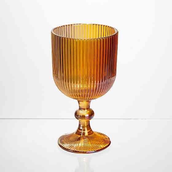 Набір келихів для вина 6 штук 300 мл на ніжці скляні Бурштиновий Yiwu HP-19-210 Коломыя