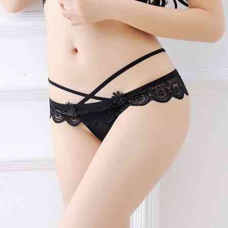 Еротичні трусики чорні - розмір 42-46, 85% поліестер, 15% нейлон Київ