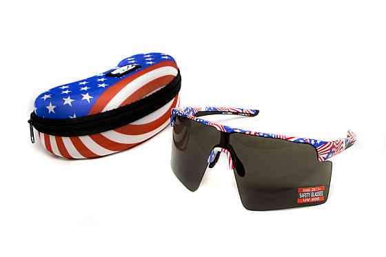 Окуляри захисні Global Vision Onyx USA Flag (gray), сірі в оправі прапор США Запоріжжя