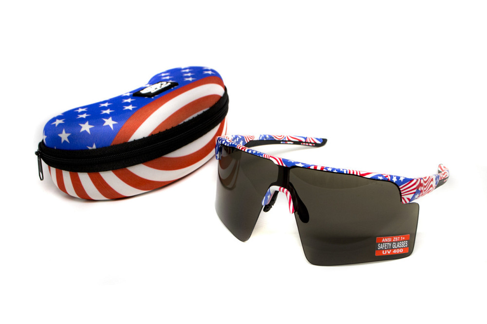 Окуляри захисні Global Vision Onyx USA Flag (gray), сірі в оправі прапор США Запоріжжя - фото 2