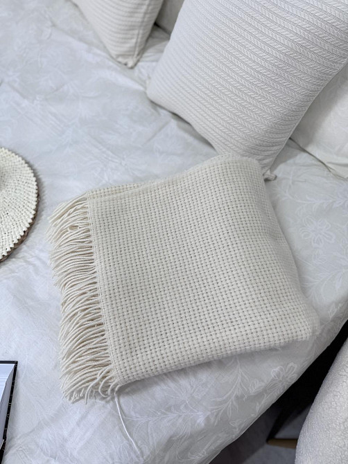 Vladi Плед Vladi 140x200 см вовняний 100% Новозеландський білий Коломия - фото 5